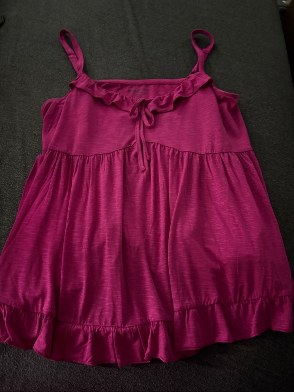 torrid Fuchsia Ruffle-Trim Tank Top